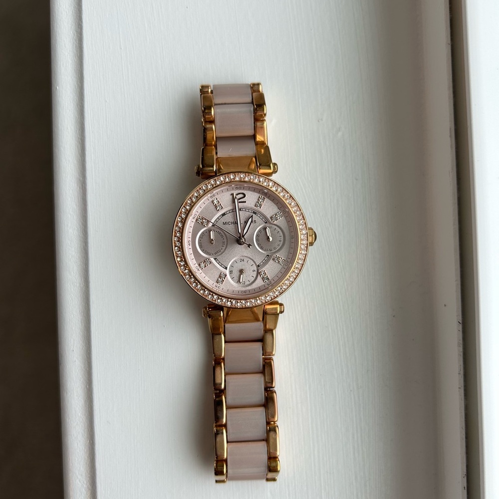 Michael Kors Parker Rose Blush and Gold Women's Watch - Picture 2 of 5